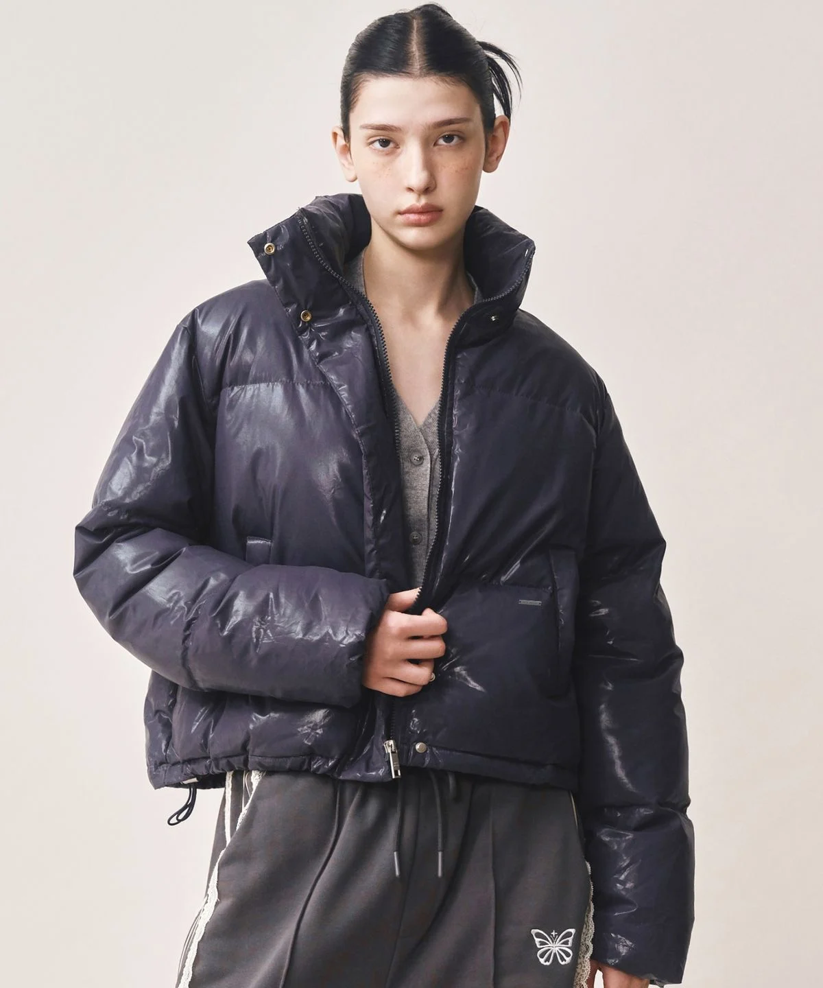 동생 생일 선물로 골랐다가 내가 입고 나가는 닉앤니콜 NICOLE GLOSSY SHORT PUFFER PADDING NAVY