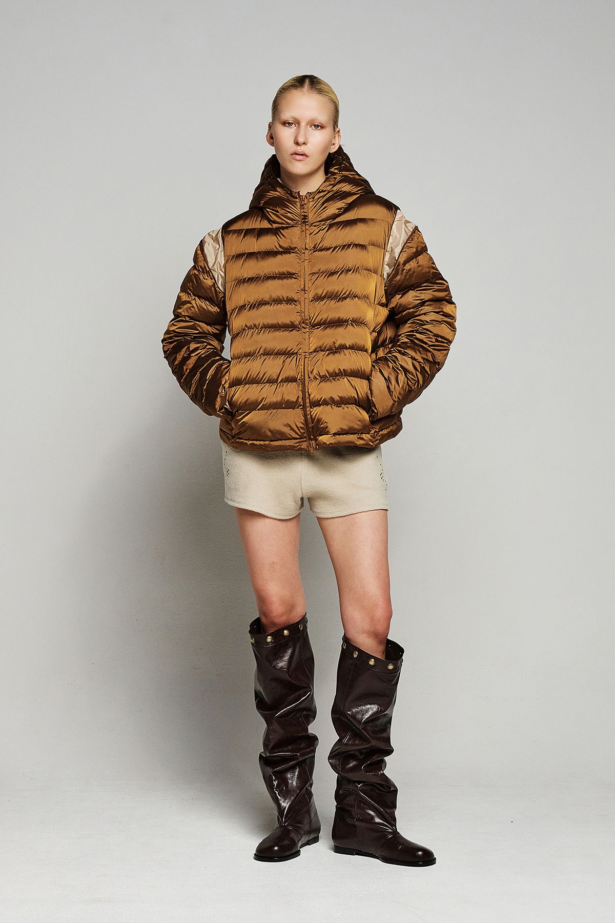 다이닛 POINT WELLON HOODED JACKET 다크 브라운 KDWCL5WC19A 하나로 비율 천재 된 10일간의 기록 · 상품 이미지 3
